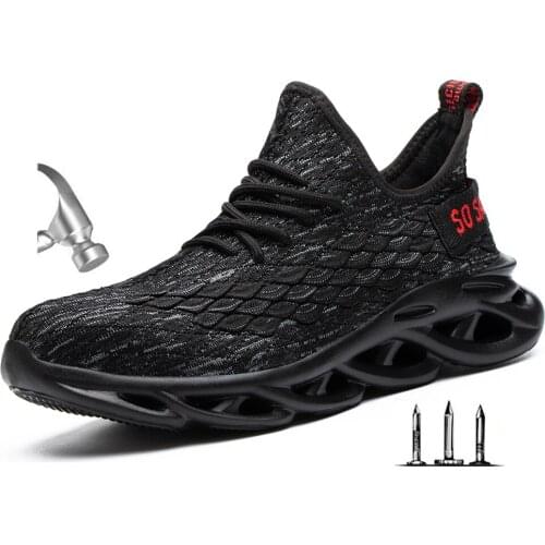 Mens Steel Toe Anti Smashing Indestructible Work & Safety Boots Shoes Men Puncture Proof Safety Shoes Sneakers Anti Slip