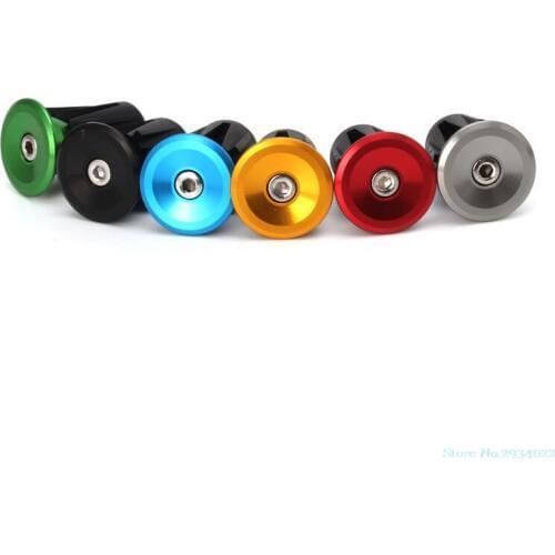 New 1Pair Bike MTB Road Bicycle Aluminum Handlebar Grips Handle Bar Cap End Plugs 6 Color Drop Ship