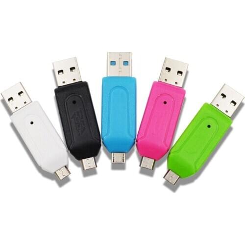NEW Type C & Micro USB & USB 2 in 1 OTG Card Reader High-speed USB2.0 Universal OTG TF/SD for Android Computer Extension Header