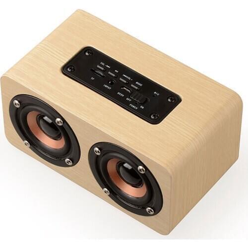 Bluetooth Speaker Portable Outdoor Wireless Bluetooth Speaker Wood Subwoofer Speaker Support TF Card Handsfree