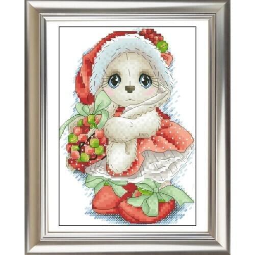 Needlework,DIY Cross Stitch,Sets For Embroidery kits,14CT ,Christmas little rabbit
