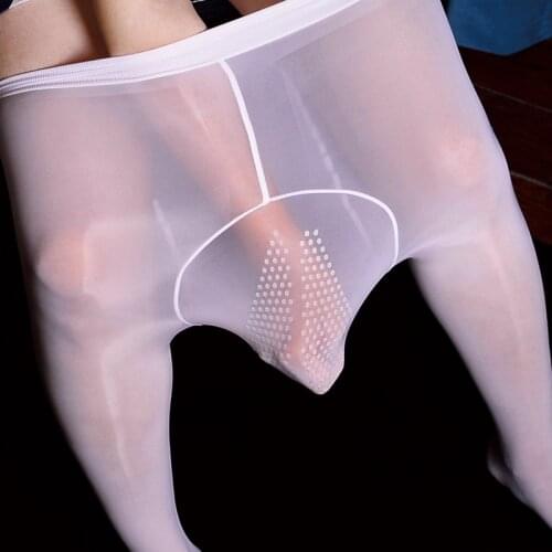 Hot Sexy Stockings For Men Silicone Gay Underwear String Thong Homme Transparent Mens Mesh G String Exotic Costumes Accessories