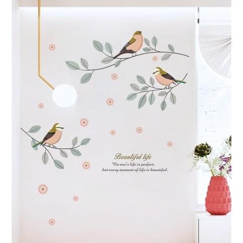 Removable Cartoon Birds Tree Sticker Wall Sticker Art Decorative Waterproof DIY Mural Animal Paster Bedroom Home Decoration