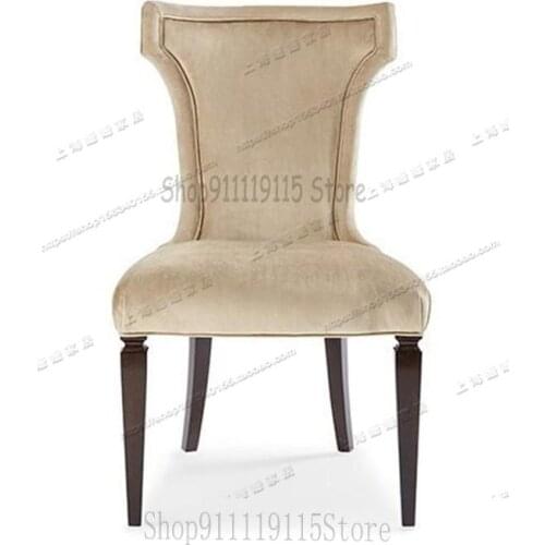 Customized American Solid Wood Dining Chair Nordic Simple Post Modern Hotel Club Living Room Leisure Coffee Shop Reception Negot