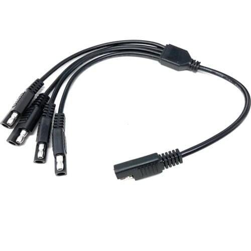 DIY 1 to 4 SAE Power Extension Cable Adapter Connector 2 Pin Quick Connect Disconnect Plug