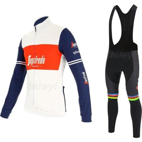 2020 Spring Autumn Collection New blue Cycling Jersey Long Sleeve Men Outdoor Racing Bicycle Jersey ropa ciclismo set