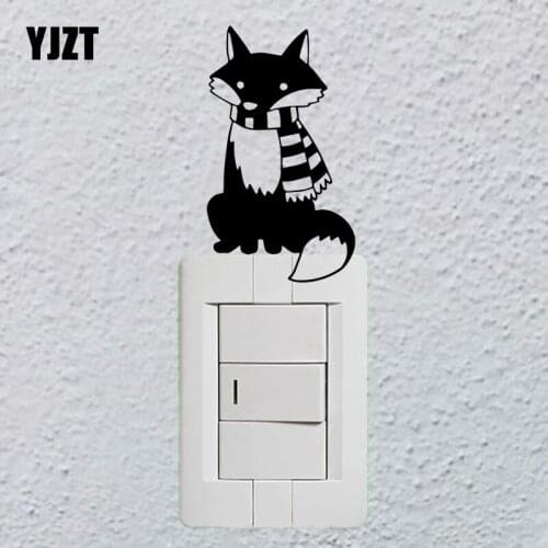 YJZT Wall Switch Sticker Vinyl Decal Decor Cartoon Animal Pattern Fox S19-0836