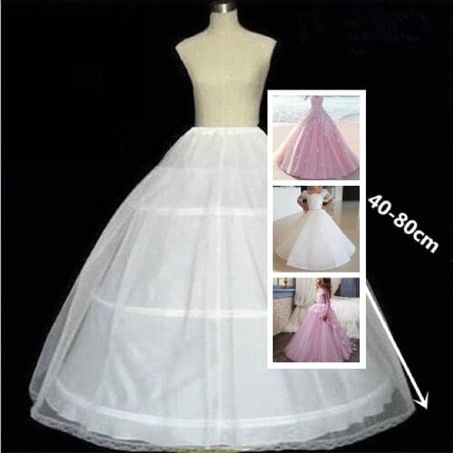 White Toddler Petticoat for Girls Kids Crinoline Underskirt Flower Girl Tulle Dance Dress Puffy Skirt Jupon 3Hoop 3Size