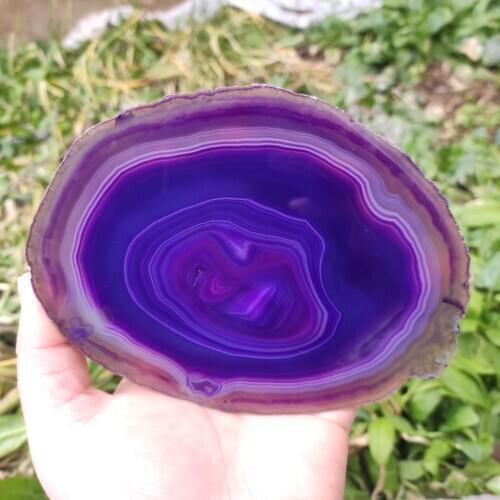 12-14cm Natural violet Agate Slice Gems Crafts Pad Coaster Cup Mug Glass Hot Beverage Pad Quartz Onyx Stone