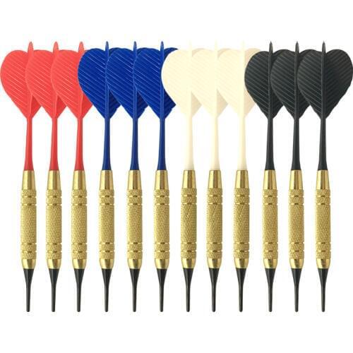 12 Soft Pointed Brass Darts 17g Electronic Soft Darts Indoor Sports Darts Pin Sports Game With 80 Soft Darts Head Free Shipping