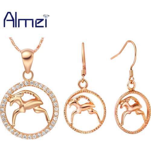 Almei Constellation Ancient Antique Tibetan Antelope Skull Silver Color New Earrings Necklace African Costume Jewelry Sets T414