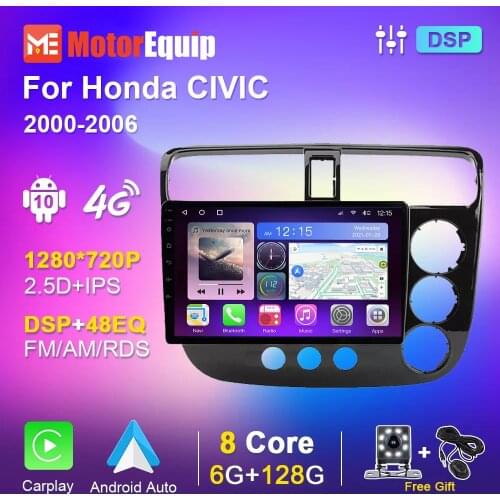 2din Car Radio GPS Navigation Multimedia DSP Player For Honda CIVIC 2000-2006 IPS Screen 4G WiFi AM FM Android Auto obd camera