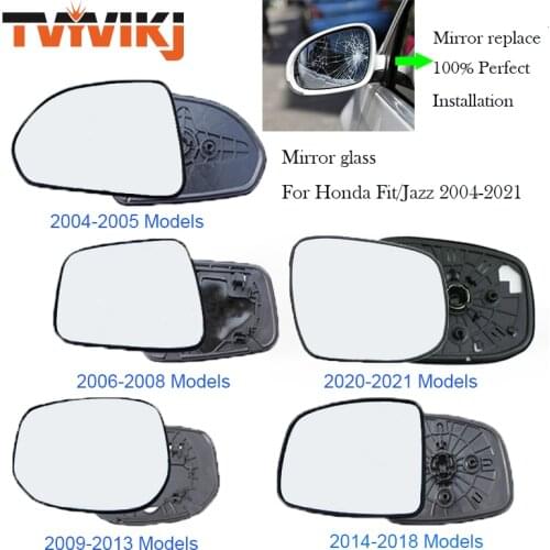 TVYVIKJ Side Rearview Mirror Glass Lens For HONDA FIT Jazz 2003-2021 five generation door mirror wing replacement no heated