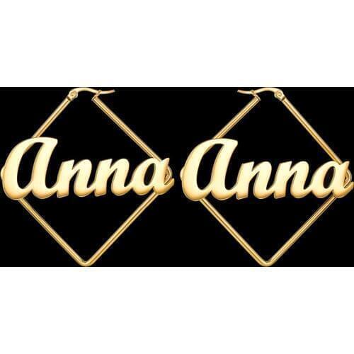 Custom Piercing Large Hoop Name Earrings Studs DIY Personalized Design Name Letter Number Commemorative Meaning Earrings Jewelry