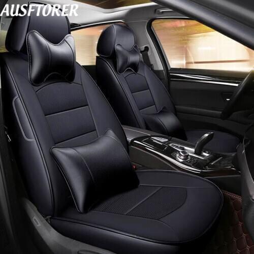 AUSFTORER Tailored Genuine Leather Covers Seat for Renault Scenic Accessories Seat Cover Sets Cowhide Car 5 & 7 Seats Protectors