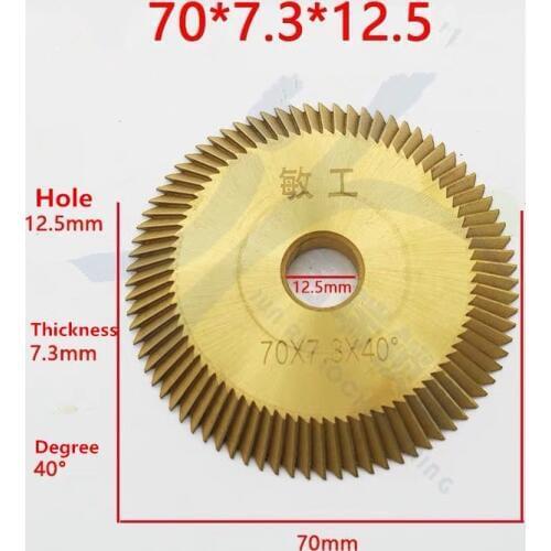 HSS TiN Coating Milling Cutter 70*7.3*12.5 for DEFU 100E1 key cutting machines left right cutter