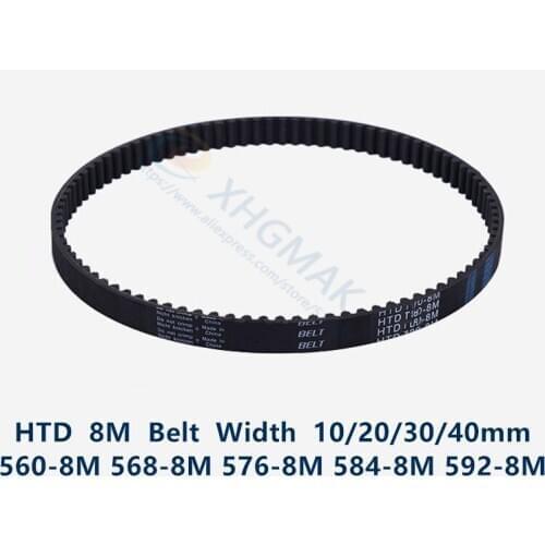 HTD 8M synchronous belt C=560/568/576/584/592 width 20/30/40mm Teeth 70 71 72 73 74 HTD8M Timing Belt 560-8M 568-8 584-8M 592-8M