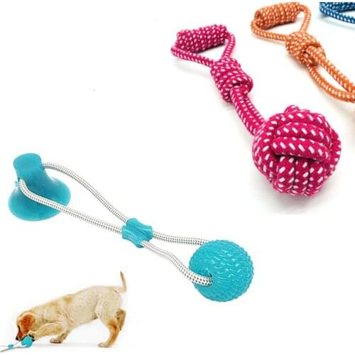 Dog Toy Interactive Suction Cup Push Ball Toys Ropes Knot Dog Tooth Cleaning Chewing Playing Pet Supplies