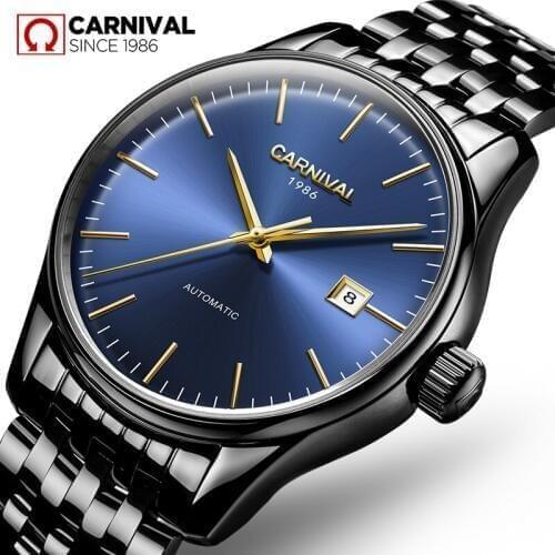 Carnival switerland brand luxury simple waterproof automatic mechanical military mens clock relogio masculine reloj mujer uhren