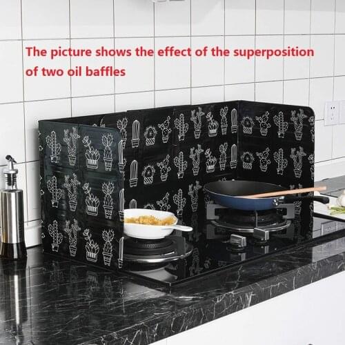 Kitchen Gadgets Aluminum Protection Screen Foldable Kitchen Hob Gas Stove Deflector Frying Pan Oil Splash Protection Screen Tool