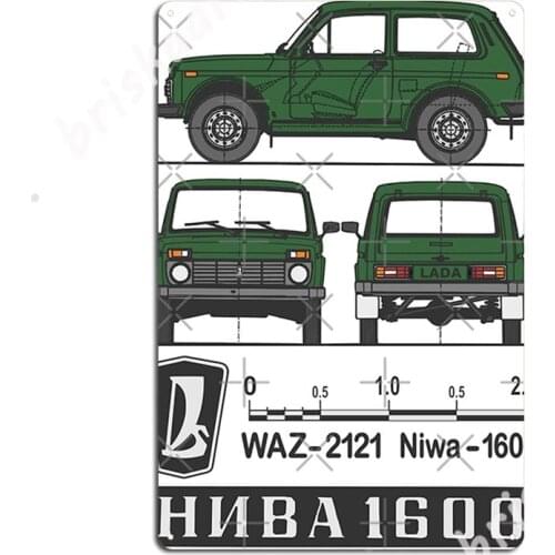 Lada Niva (Green) Metal Signs Printing Wall Cave Wall Decor Home Tin sign Posters