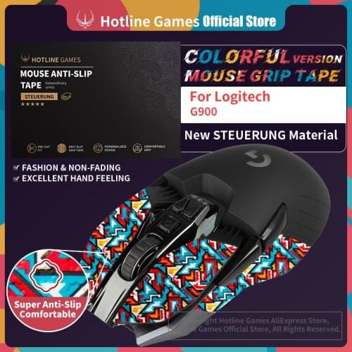 Hotline Games Mouse Grip Tape for Logitech G900 / G903 Wireless Gaming Mouse Anti-slip Tape [Color-Battel Fire]