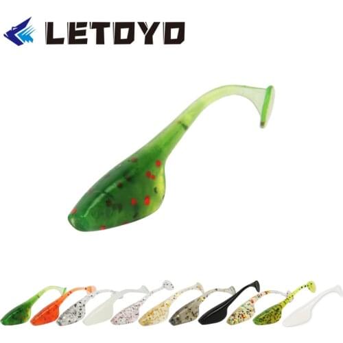 LETOYO 20pcs/Pack 4cm 0.75g T Tail Soft Baits Fishing Lures Wobblers For Bass Shad Leurre Jig Head Lure Fish Fishing Tackle Tool