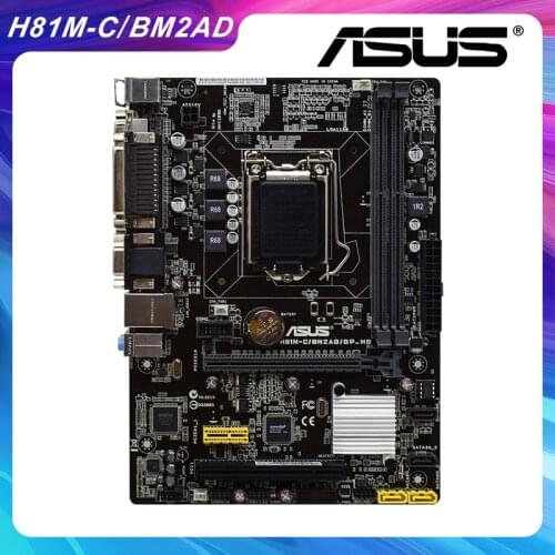 For ASUS H81M-C/BM2AD/DP_MB Original Desktop Motherboard LGA1150 H81 Used PC Motherboard DDR3 ATX USB 2.0 SATA III