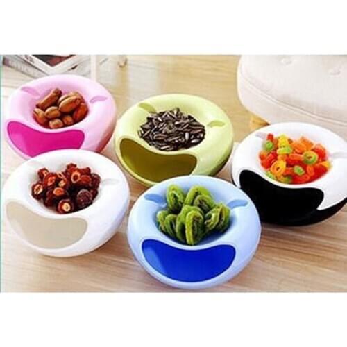 Multi-function Snacks Storage Box Double Layer Container Household Plate Dish Organizer Snacks Fruit Candy Holder