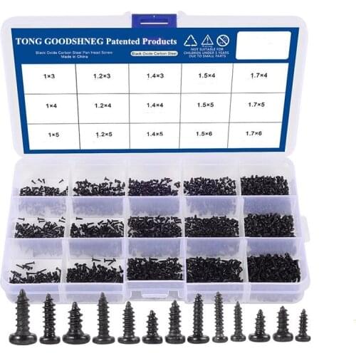 Phillips Electric Small Mini Self-tapping Kit Screw Glasses Phone Screws Pan Round Head Tapping Screw Set M1 M1.2 M1.4 M1.5