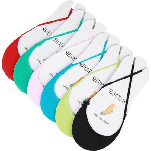 5 Pairs Womens Socks Vintage Harness Invisible Solid Color Cotton Boat Socks Summer Breathable Funny Personality Female Sock