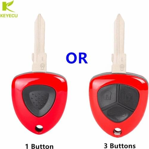 KEYECU New Replacement Remote Key Shell Case Fob 1 /3 Butttn for Ferrari F430 Uncut Blade Without Logo