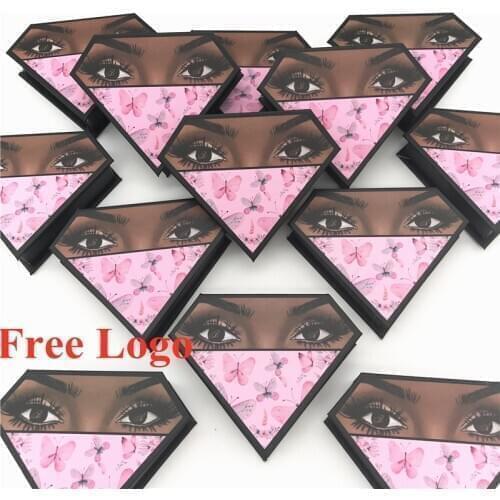 Wholesale eyelash packaging box lash diamond boxes custom logo faux cils 3d mink lashes case with tray in bulk