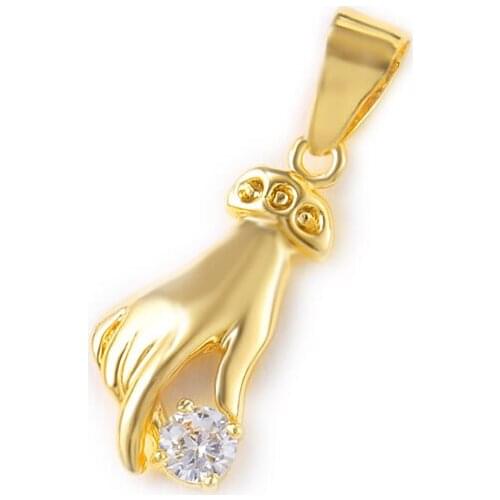 Factory wholesale Gold Color Brass Hand Charms Pendants Necklace Bracelet Earring Diy Jewelry Making Supplies Accessories