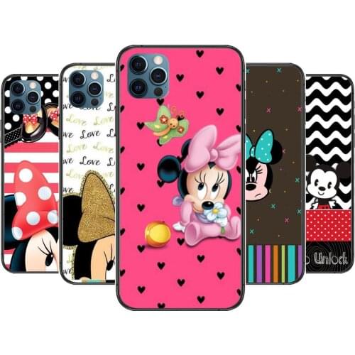 Get Minnie Mouse Phone Cases cover For iphone 11 Pro Max case 12 8 7 6S XR PLUS X XS SE 2020 mini mobile cell shell funda bag