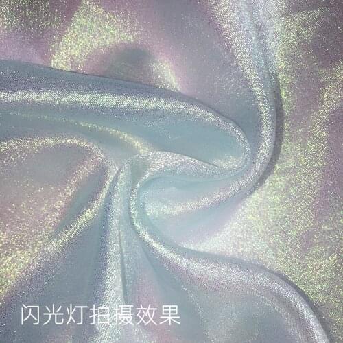 2Meters Pink High-Density Mermaid Indian Mesh Yarn Glitter Fabric For Wedding Party Background Doll Clothing Decor Material DIY