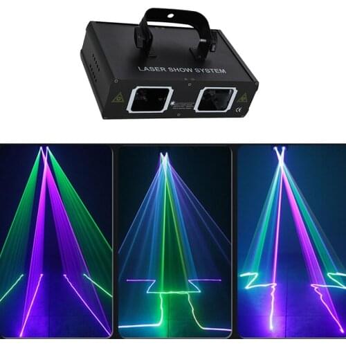 Double Head Dj Disco Scaner Line RGB Laser DMX Professional DJ Lazer Projector Party Show Club Holiday Home Bar Stage Lighting