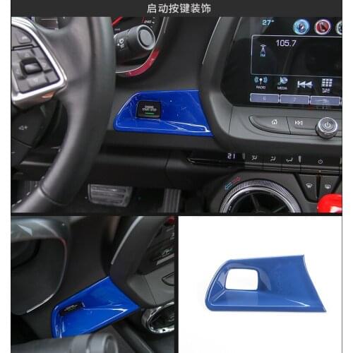Blue Trendy Elegant Engine Start Stop Button Frame For Chevrolet Camaro 2017 2018 AAA038H