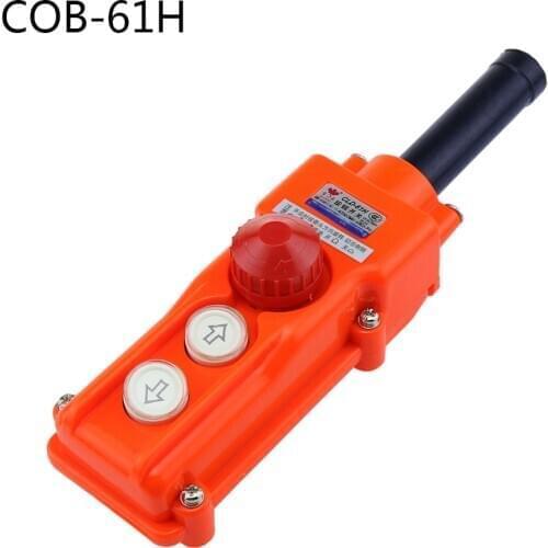 Cob Rainproof Up-down Pushbutton Crane Hoist Switch ,Waterproof COB-61h push button switch