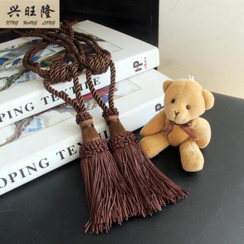 XWL 2Pcs Tassel Brush Tower Curtain Tieback Hanging Bind Ropes Belt Buckle Curtain Hook Holder Curtain Accessory Clasp Tiebacks