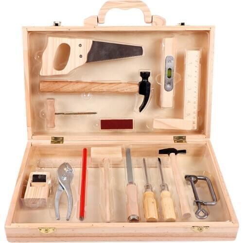 Childrens Maintenance Management Toolbox Toy DIY Disassembly Multi-work Woodworking Box Wooden Boy Play House Puzzle Set