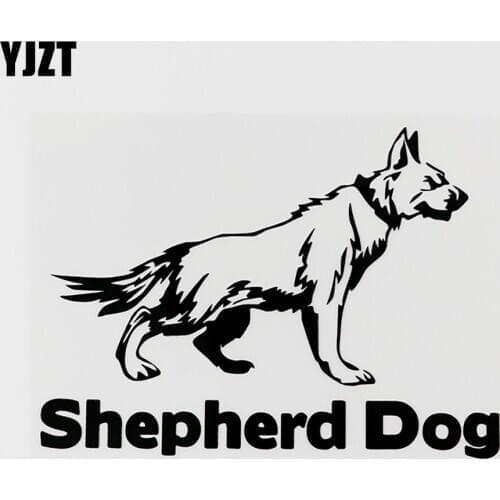 YJZT 15.6CMX11.4CM Personality Shepherd Dog Vinyl Animal Car Sticker Black/Silver 8C-0122
