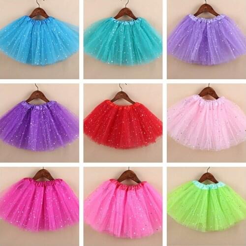 Girls Skirt Tulle Fabric Stars Print Mini Tutu Skirt Baby Style Children Dance Skirt Kid Party Clothing Baby Rokjes