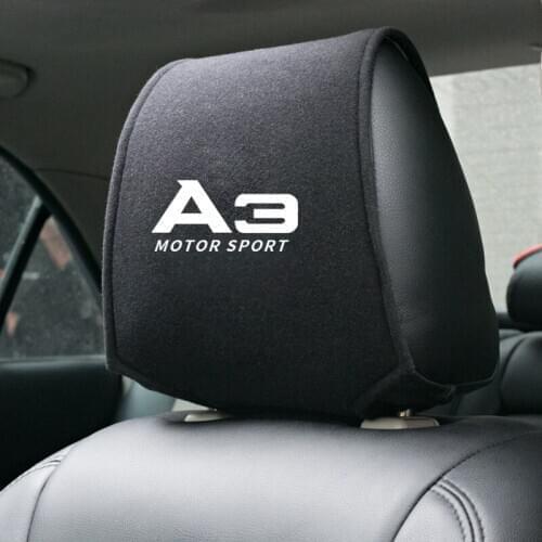 1PCS Car accessories embroidery logo Car seat headrest cover for Audi A3 A4 Q3 Q5 Q7 S8 TT Car Emblems