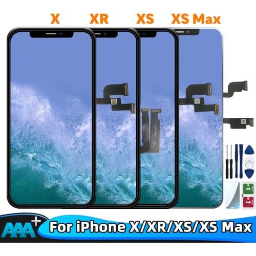 100% Tested LCD For iPhone X XR XS XS Max LCD Display Touch Screen Digitizer Assembly No Dead Pixel+Tempered Glass