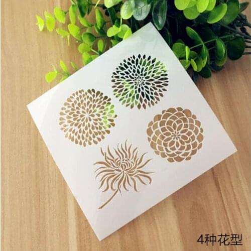 2pc Stencil Openwork Flower Layering Painting Template For Wall Scrapbooking Coloring Embossing Stamping Album Decorative