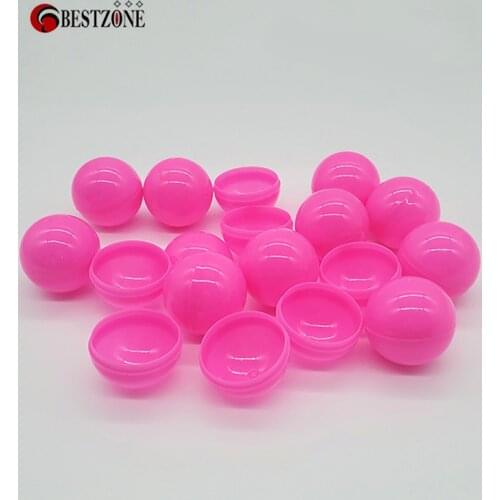 20Pcs 38MM Macaron Fluorescent Pink Plastic Surprise Ball Capsules Toys Empty Kids Funny Split Egg Kids Gift For Vending Machine