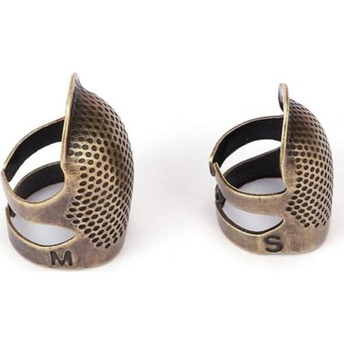 2021 Hot Retro Handworking Sewing Thimble Finger Protector Needlework Metal Brass Sewing Thimble Sewing Tools Accessories