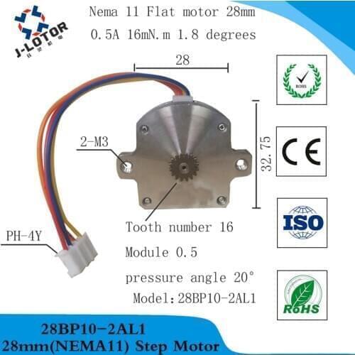 28BYG 2-phase 28mm Ultrathin NEMA11 Falt Stepper Motor 0.5A 16mN.m Patch Flat ultrathin motor Stepping Motor 28BP10-2AL1