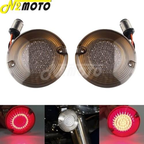 3 1/4" Flat Style 1157 LED Red Turn Signal Brake Running Light for Harley Heritage Softail Road King Electra Road Glide Classic